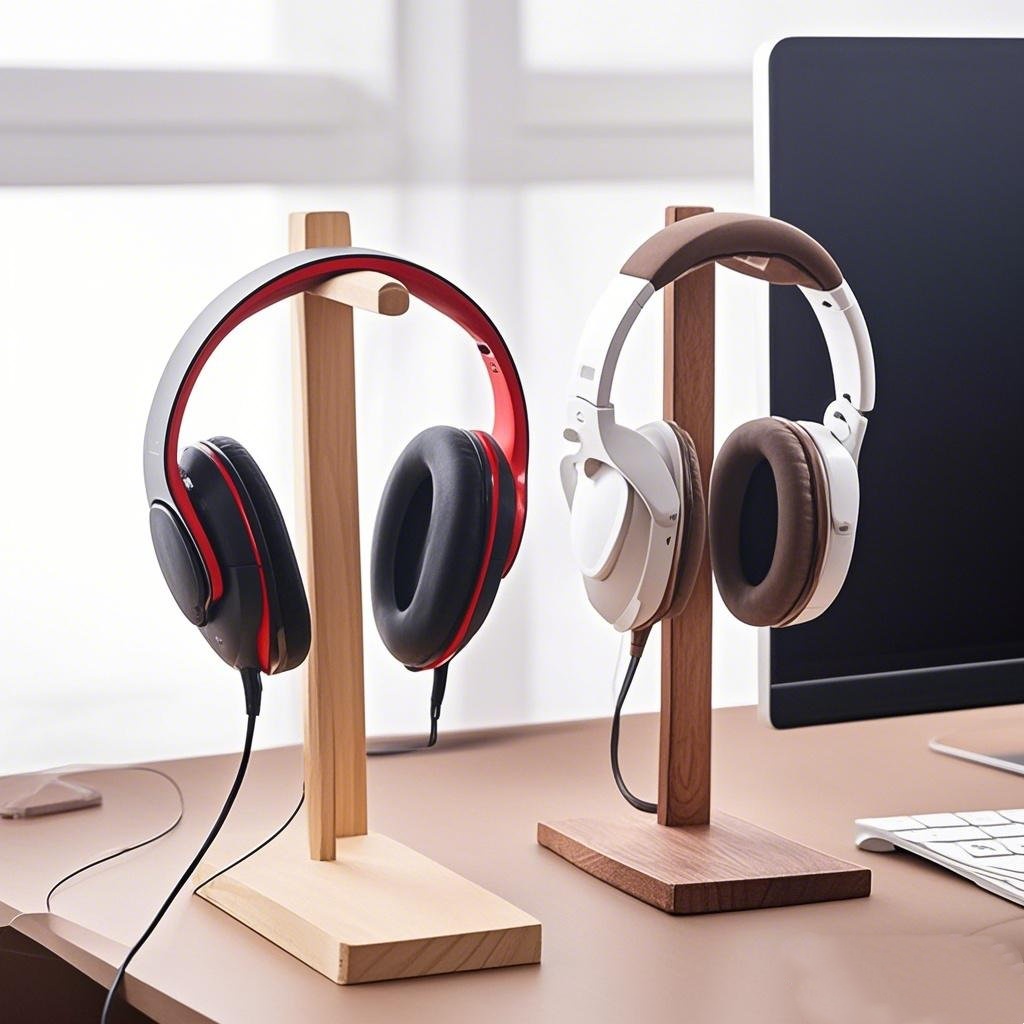 Gaming Accessories Headset - Wood Headphone Stand Earphone Display Rack
