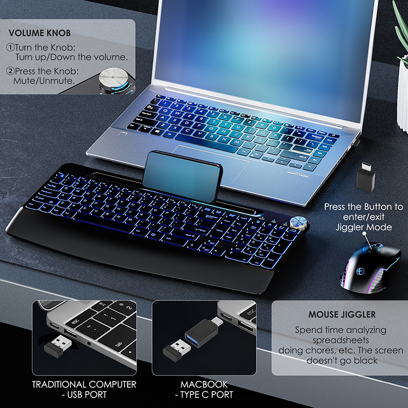 2.4G&Type-C Wireless Keyboard  - Gaming Accessories Combo 评论和价格