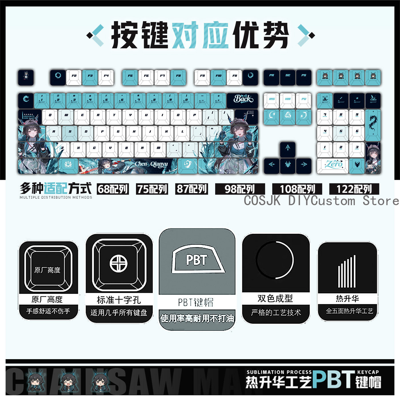 122 Keys Anime Chen Qianyu Ark - Gaming Accessories Anime 评论和价格