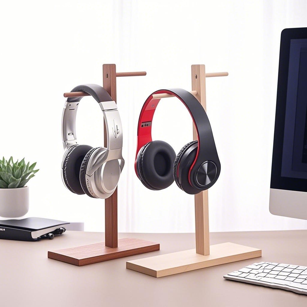Wood Headphone Stand Earphone  - Gaming Accessories Headset 评论和价格
