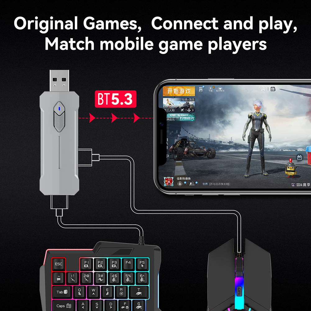 5 in 1 Mobile Game Converter K - Gaming Accessories Combo 评论和价格