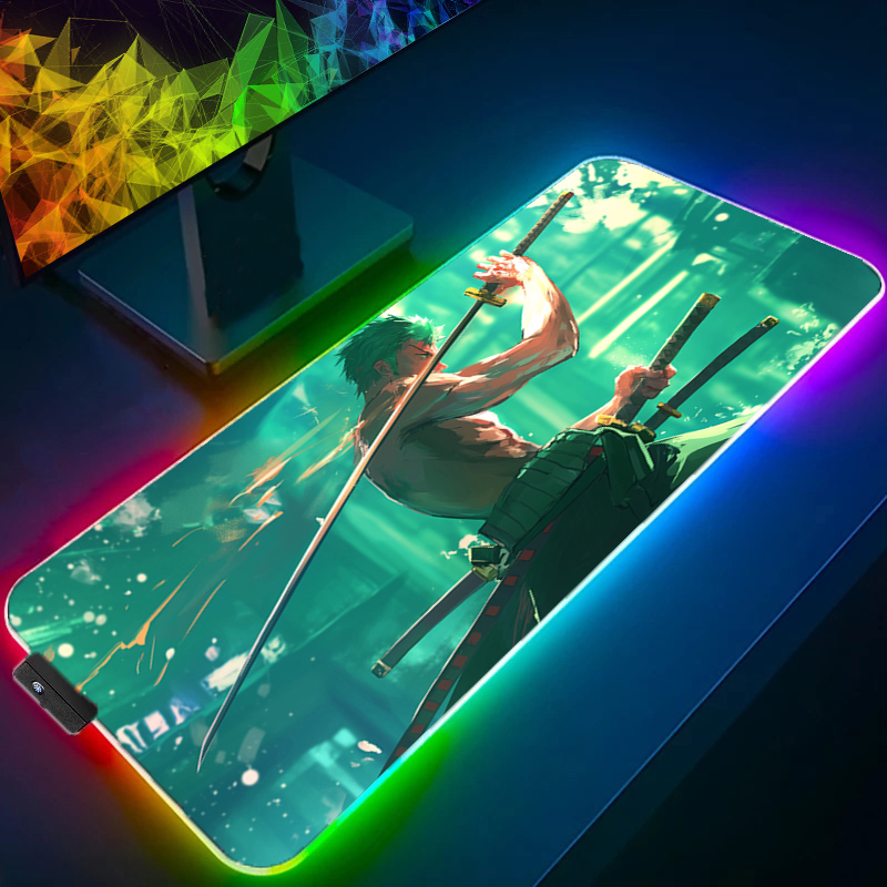 ONE PIECE Zoro Mouse Pad RGB G - Gaming Accessories Anime 评论和价格