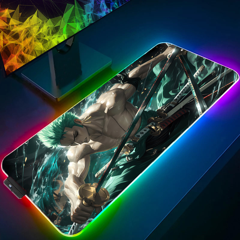 ONE PIECE Zoro Mouse Pad RGB G - Gaming Accessories Anime 评论和价格