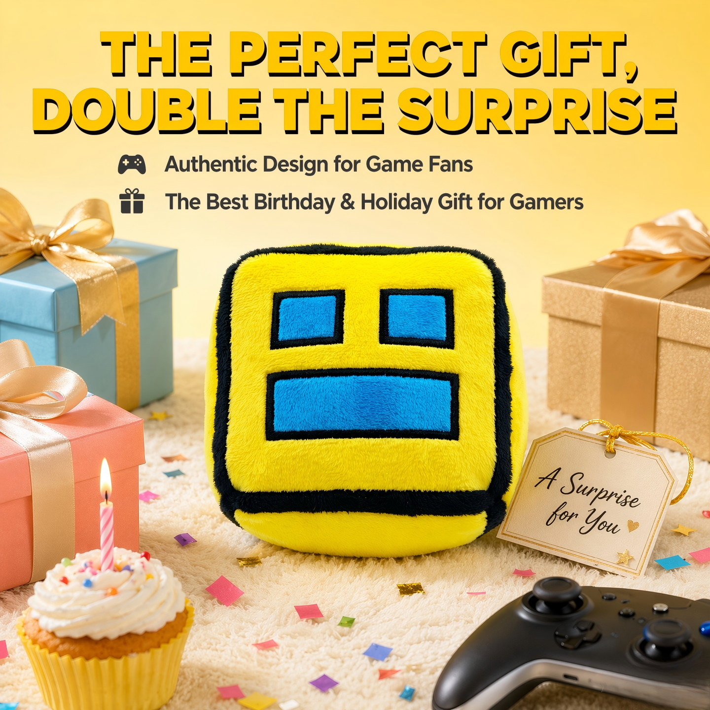 2026 Geometry Dash Cube Plush  - Gaming Accessories Toys 评论和价格