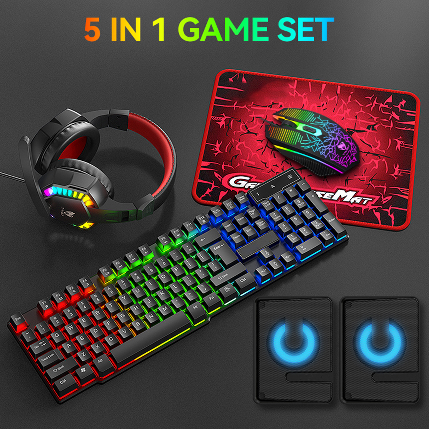 5-in-1 Set Gaming Combo Keyboa - Gaming Accessories Combo 评论和价格