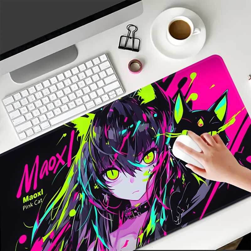 Anime Girl & Cats Mouse Pad -  - Essential Gaming Accessories 评论和价格