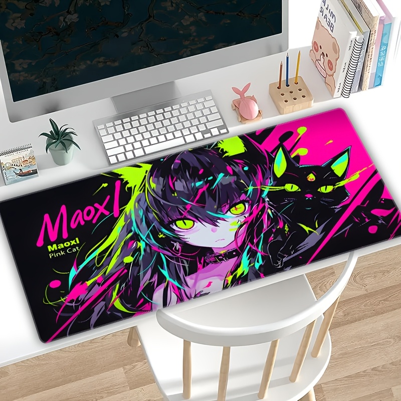 Anime Girl & Cats Mouse Pad -  - Essential Gaming Accessories 评论和价格