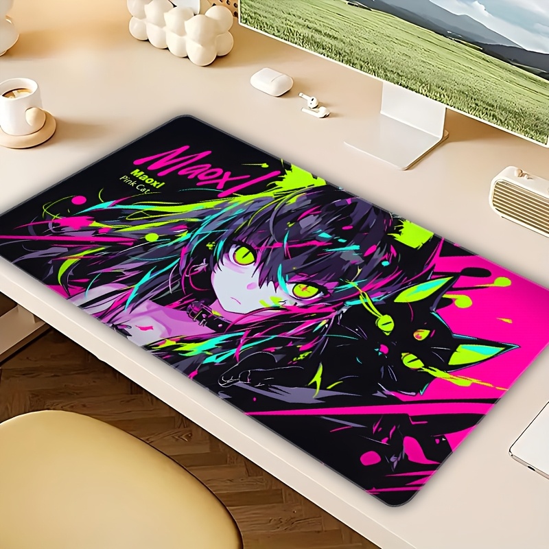 Anime Girl & Cats Mouse Pad -  - Essential Gaming Accessories 评论和价格