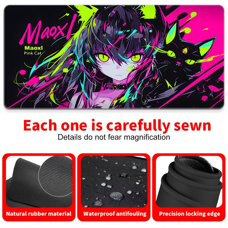 Anime Girl & Cats Mouse Pad -  - Essential Gaming Accessories 评论和价格