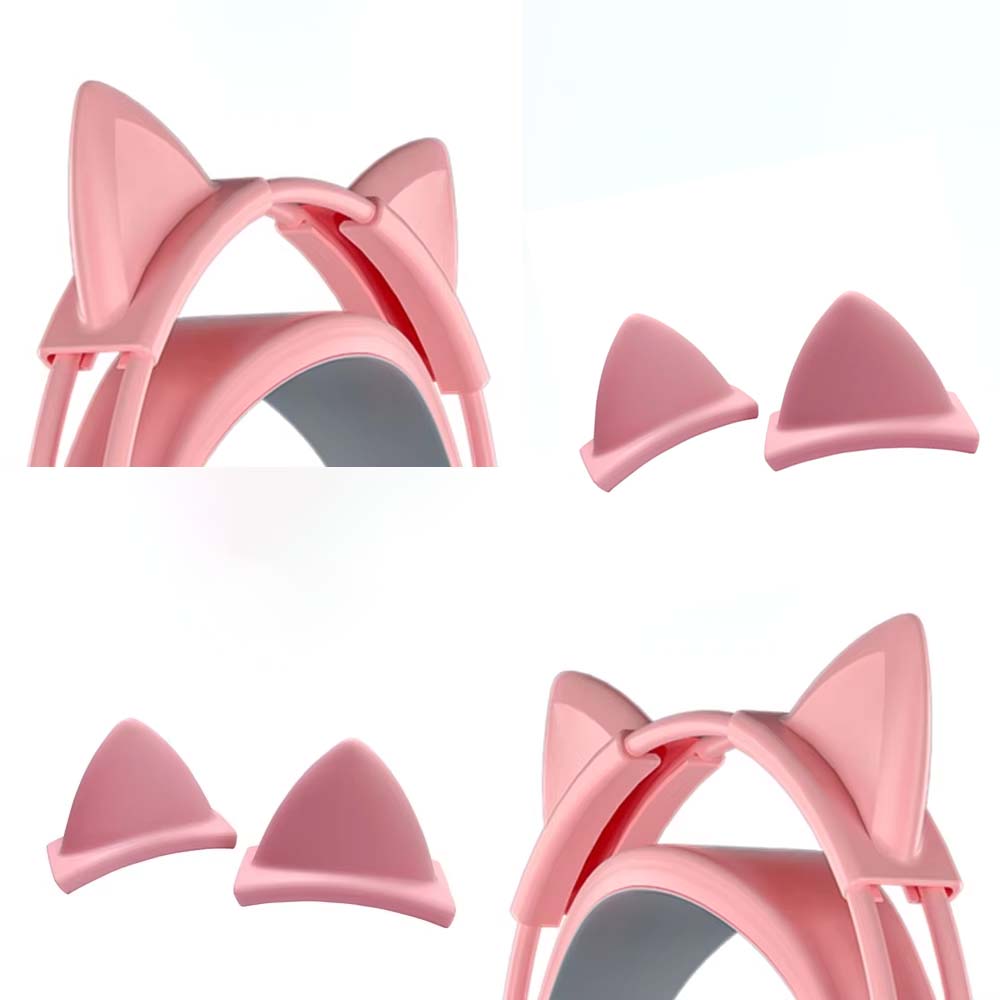Pink Silicone Cat Ears Pendant - Gaming Accessories Headset 评论和价格