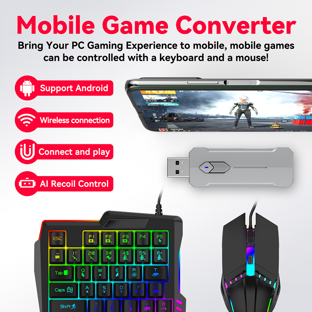 5 in 1 Mouse Keyboard Adapter  - Gaming Accessories Combo 评论和价格