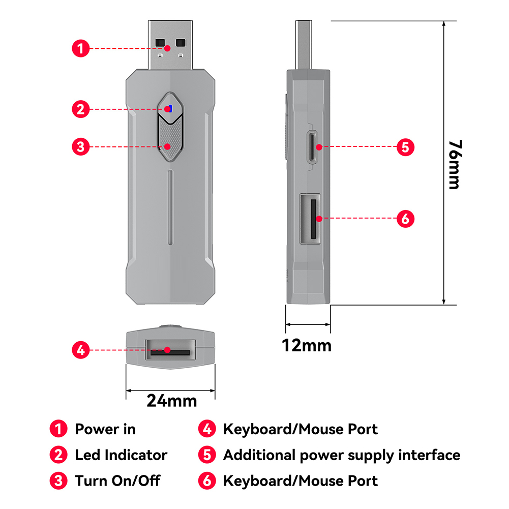 5 in 1 Mouse Keyboard Adapter  - Gaming Accessories Combo 评论和价格